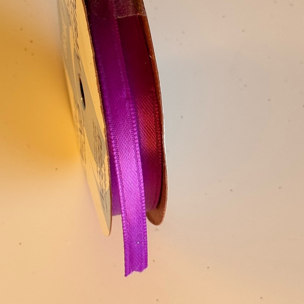 1/4” Purple Satin Craft Ribbon Spool